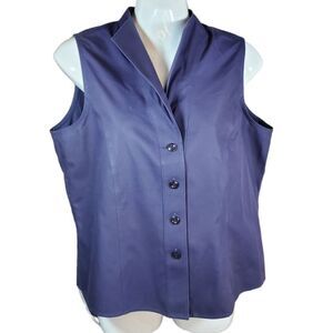 JONES NEW YORK button down vest blouse 12p